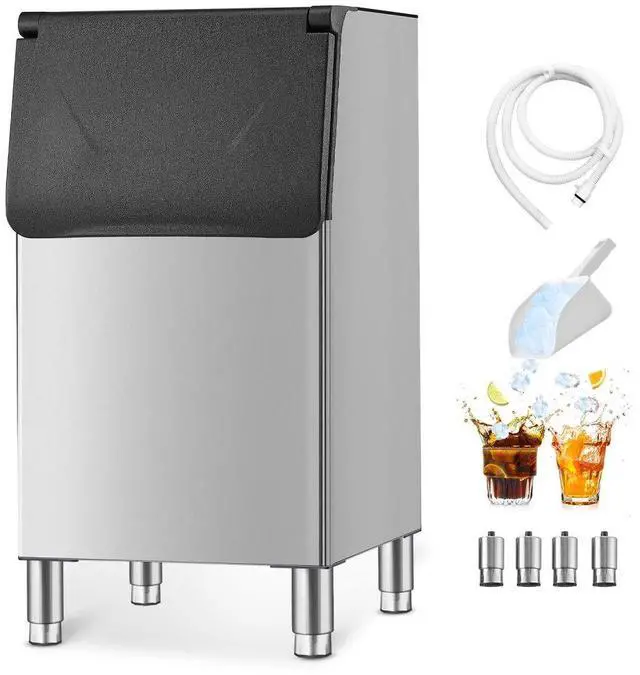 Main image of Commercial Ice Maker Storage Bin 300lbs Capacity Business Ice Storage Bin,Stainless Steel Ice Storage Bin with Single-Stage Filter and Adjustable Anti-Slip Rubber Feet, Suitable for Restaurant and Ho