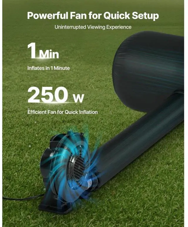 Alt view image 3 of 7 - VEVOR 16FT Inflatable Movie Screen, Inflatable Projector Screen with Portable Storage Bag, 16:9 Easy Set Up Movie Projection for Outdoor Backyard, Home Theater, Theme Party