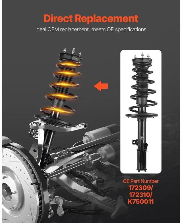Alt view image 3 of 7 - Rear Shock Absorber Strut Assembly 2Pcs Fit 2007-2011 Toyota Camry