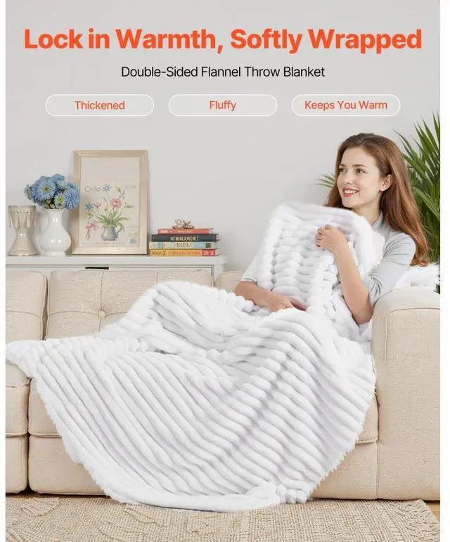 Alt view image 2 of 7 - Fleece Throw Blanket Super Soft Lightweight Plush Warm 50x60 Inch/1270x1524 mm