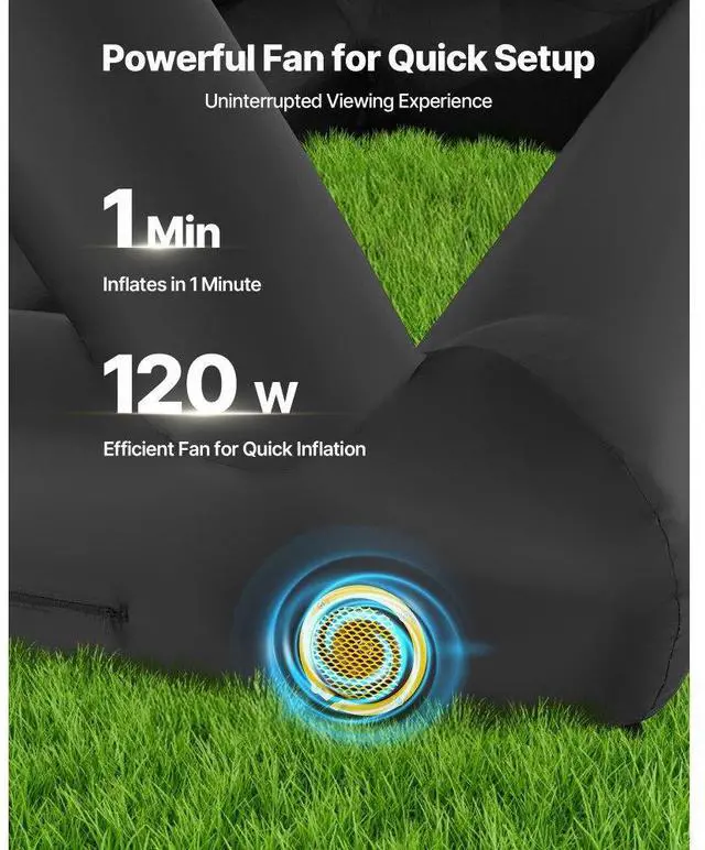 Alt view image 3 of 7 - VEVOR 14FT Inflatable Projector Screen, Inflatable Movie Screen Outdoor with 120W Air Blower Projector Screen Oxford Fabric Material Blow Up Screen for Outdoor Backyard, Home Theater, Theme Party