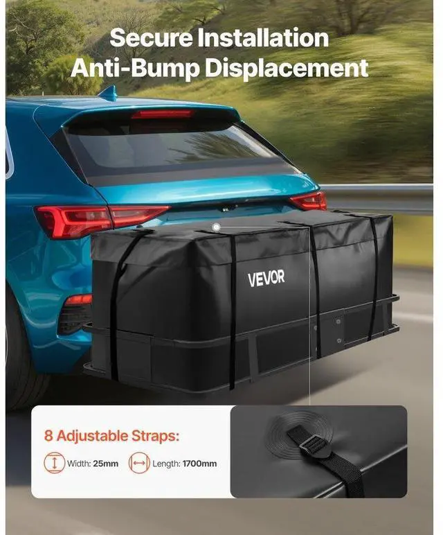 Alt view image 4 of 7 - Hitch Cargo Carrier Bag 59.84 x 23.9 x 24.02 in (20 Cu.ft) with 8 Straps