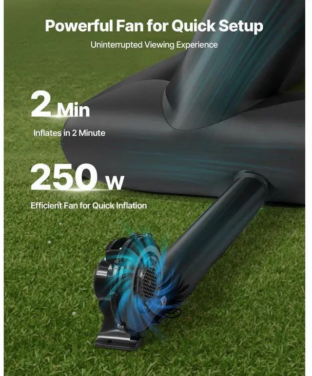 Alt view image 3 of 7 - VEVOR 18FT Inflatable Movie Screen, Inflatable Projector Screen with Portable Storage Bag, 16:9 Easy Set Up Movie Projection for Outdoor Backyard, Home Theater, Theme Party