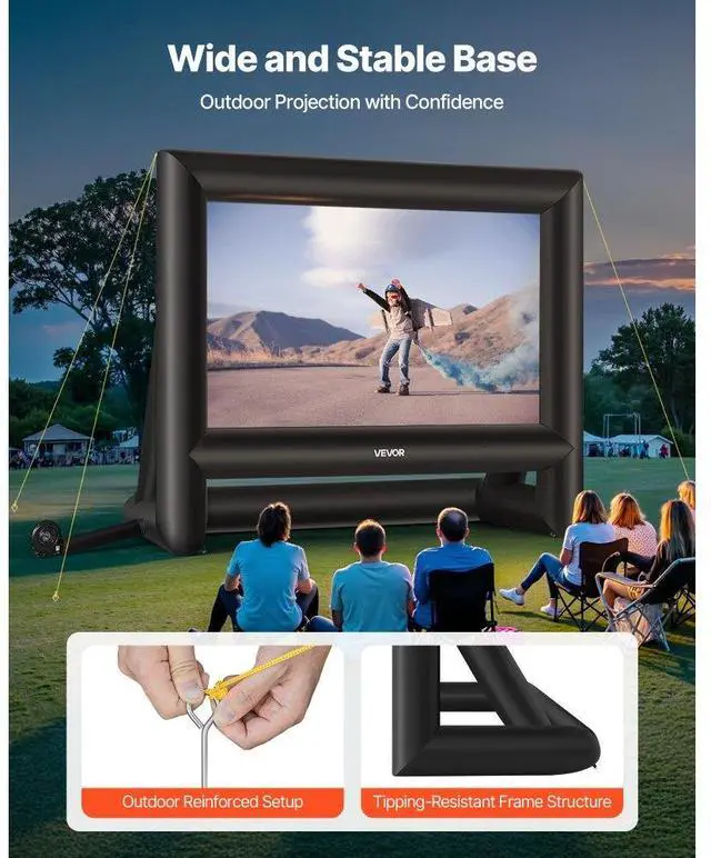 Alt view image 5 of 7 - VEVOR 18FT Inflatable Movie Screen, Inflatable Projector Screen with Portable Storage Bag, 16:9 Easy Set Up Movie Projection for Outdoor Backyard, Home Theater, Theme Party