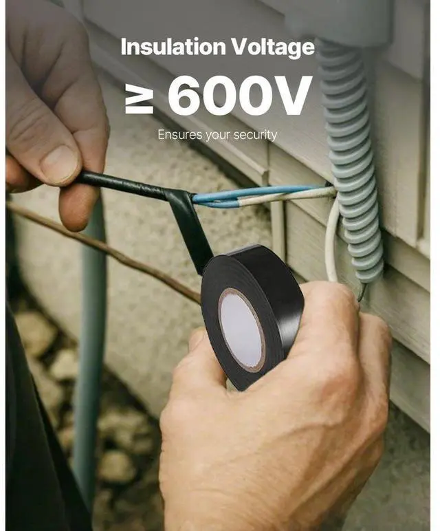 Alt view image 3 of 7 - 10 Rolls Electrical Tape PVC Insulating Tamp Adhesive Wire 3/4 in x 66 ft Black