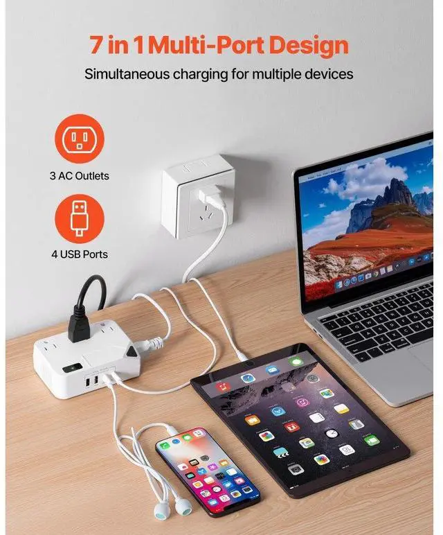 Alt view image 4 of 7 - Voltage Converter Step Down 220V to 110V Travel Adapter with 2 USB C Ports