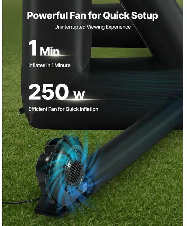 Alt view image 3 of 7 - VEVOR 16FT Inflatable Projector Screen, Inflatable Movie Screen Outdoor with 250W Air Blower Projector Screen Oxford Fabric Material Blow Up Screen for Outdoor Backyard, Home Theater, Theme Party