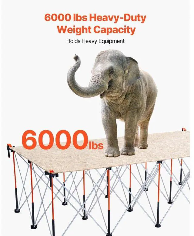 Alt view image 2 of 7 - Portable Folding Workstand 8.05 x 4.13ft Collapsible Work Stand 6000lbs Capacity