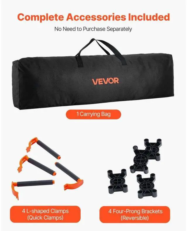 Alt view image 6 of 7 - Portable Folding Workstand 8.05 x 4.13ft Collapsible Work Stand 6000lbs Capacity