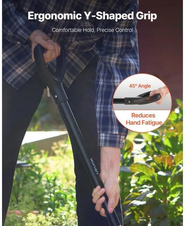 Alt view image 3 of 7 - 5 Tines Garden Fork Tool Metal Handle 41 in Spading Pitchfork Y Grip Heavy Duty