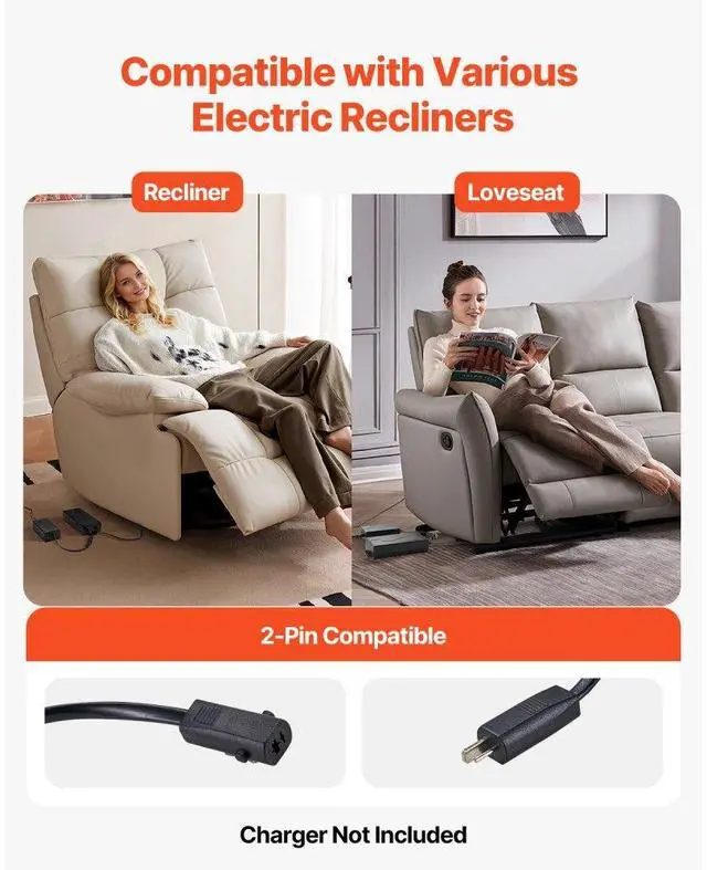 Alt view image 6 of 7 - Battery Pack for Reclining Furniture 2500 mAh 2-Pin Recliner Battery Pack