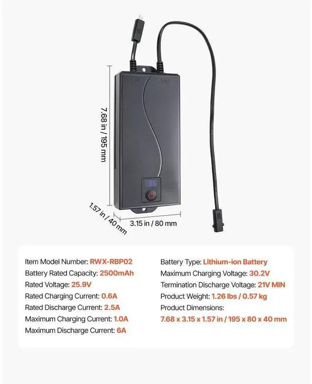 Alt view image 7 of 7 - Battery Pack for Reclining Furniture 2500 mAh 2-Pin Recliner Battery Pack