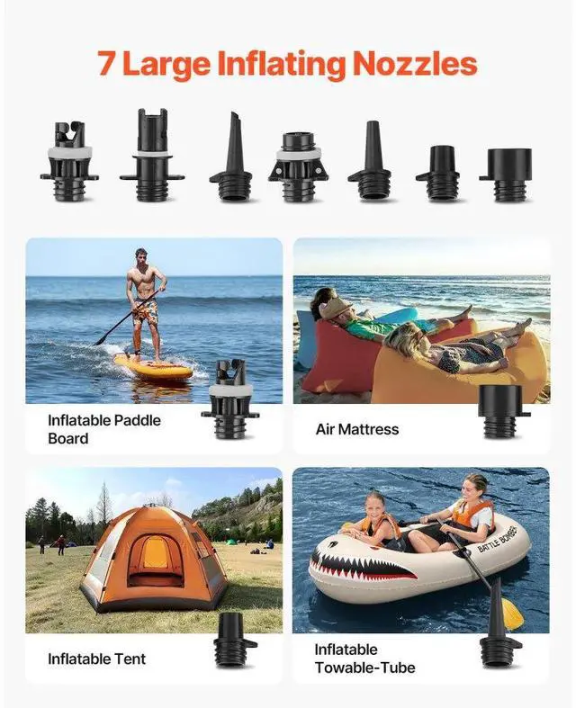Alt view image 6 of 7 - Paddle Board Pump Rechargeable Battery-Powered 20PSI Electric SUP Air Pump