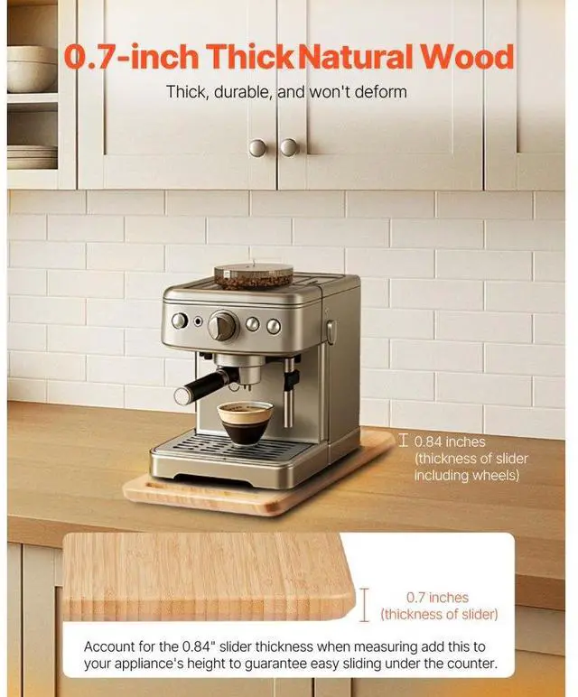 Alt view image 4 of 14 - VEVOR Appliance Slider 14.5 x 7.5 in Sliding Tray for Kitchen Countertop