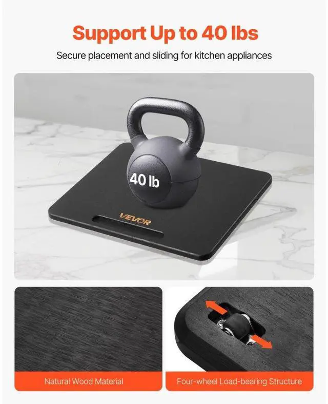 Alt view image 2 of 14 - VEVOR Appliance Slider 10.5 x 13 in Sliding Tray for Coffee Maker Black