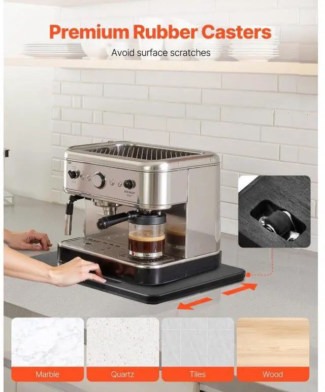 Alt view image 5 of 14 - VEVOR Appliance Slider 10.5 x 13 in Sliding Tray for Coffee Maker Black