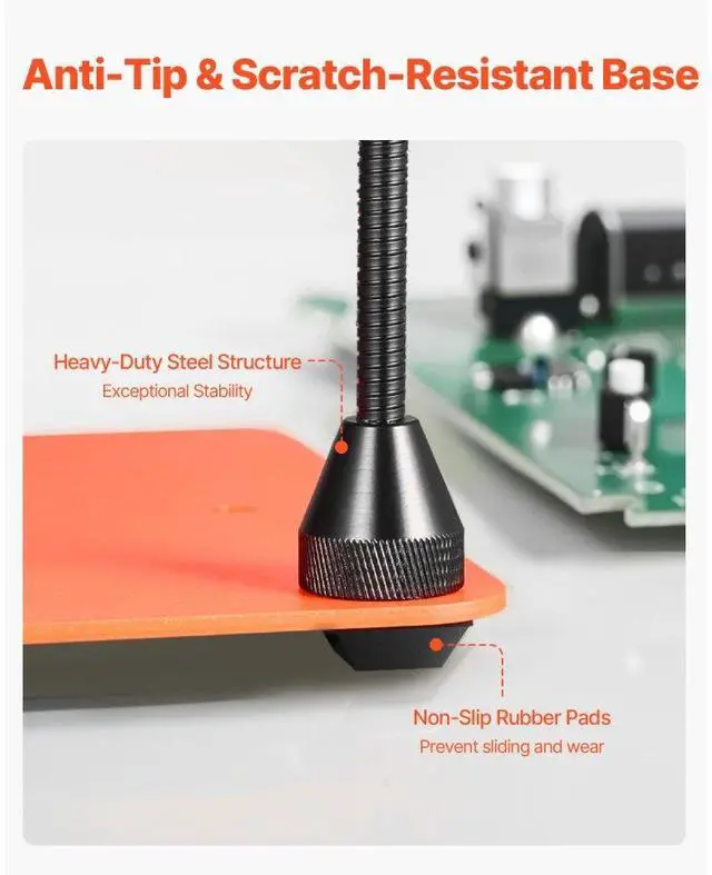 Alt view image 5 of 7 - Magnetic Helping Hands Soldering Station 3X LED Magnifying Lamp 4 Arms