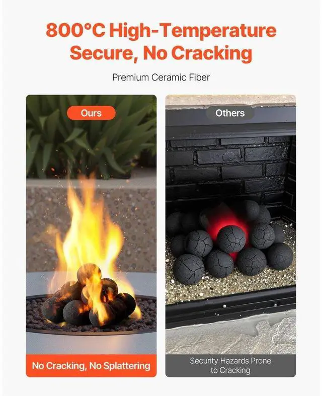 Alt view image 3 of 7 - 3 Inch 15 Pcs Ceramic Fire Balls Round Fire Stones Reusable Lava Rocks