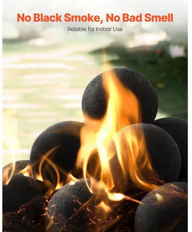 Alt view image 4 of 7 - 3 Inch 15 Pcs Ceramic Fire Balls Round Fire Stones Reusable Lava Rocks