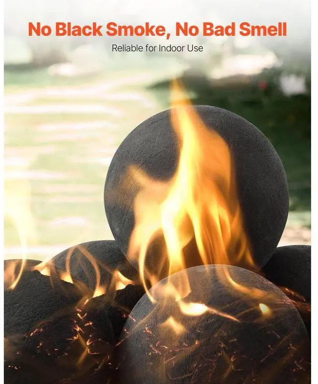 Alt view image 4 of 7 - 5 Inch 6 Pcs Ceramic Fire Balls Round Fire Stones Reusable Lava Rocks