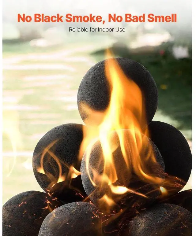 Alt view image 4 of 7 - 4 Inch 12 Pcs Ceramic Fire Balls Round Fire Stones Reusable Lava Rocks