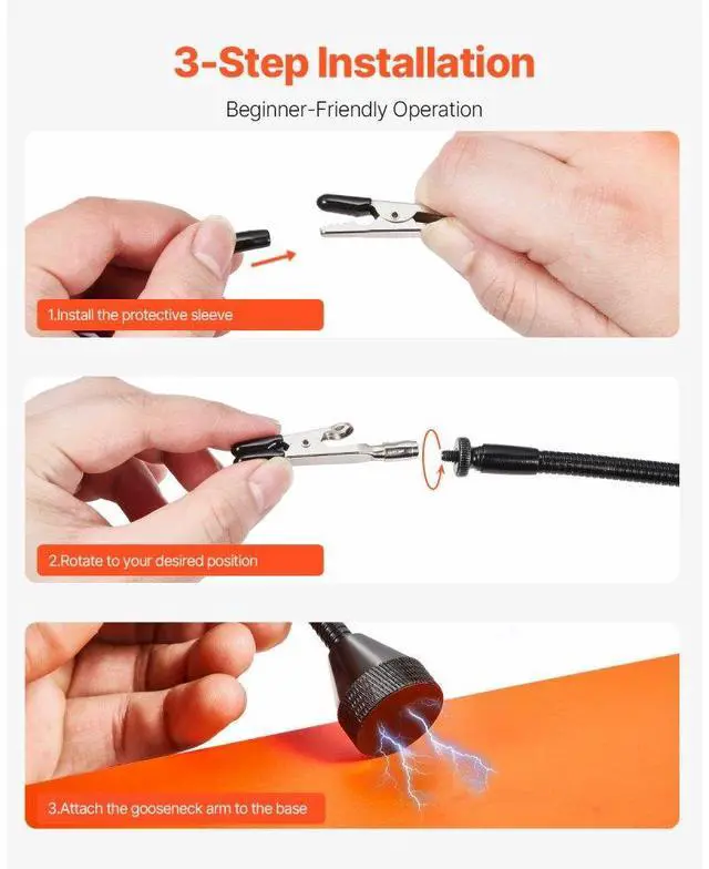 Alt view image 6 of 7 - Magnetic Helping Hands Soldering Station 4 Flexible Arms Alligator Clips