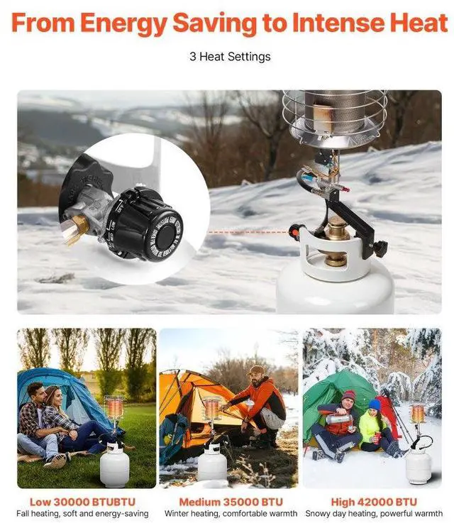 Alt view image 3 of 7 - Propane Tank Top Heater 42000 BTU Infrared Radiant Single Burner Outdoors