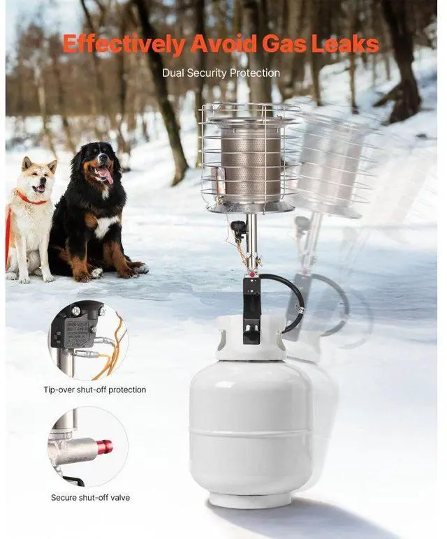 Alt view image 4 of 7 - Propane Tank Top Heater 42000 BTU Infrared Radiant Single Burner Outdoors