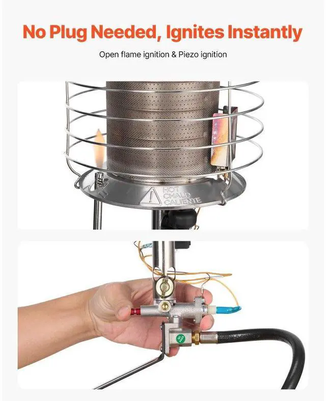 Alt view image 5 of 7 - Propane Tank Top Heater 42000 BTU Infrared Radiant Single Burner Outdoors