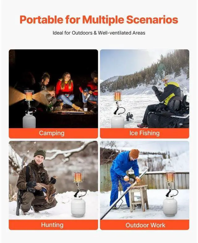 Alt view image 6 of 7 - Propane Tank Top Heater 42000 BTU Infrared Radiant Single Burner Outdoors