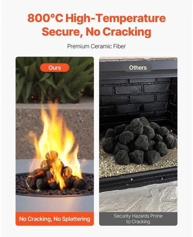 Alt view image 3 of 14 - 1.2-2.0 Inch 25 Pcs Lava Rocks Fire Stones Reusable Fire Pit Stones