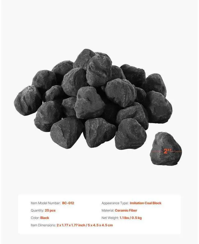 Alt view image 7 of 14 - 1.2-2.0 Inch 25 Pcs Lava Rocks Fire Stones Reusable Fire Pit Stones