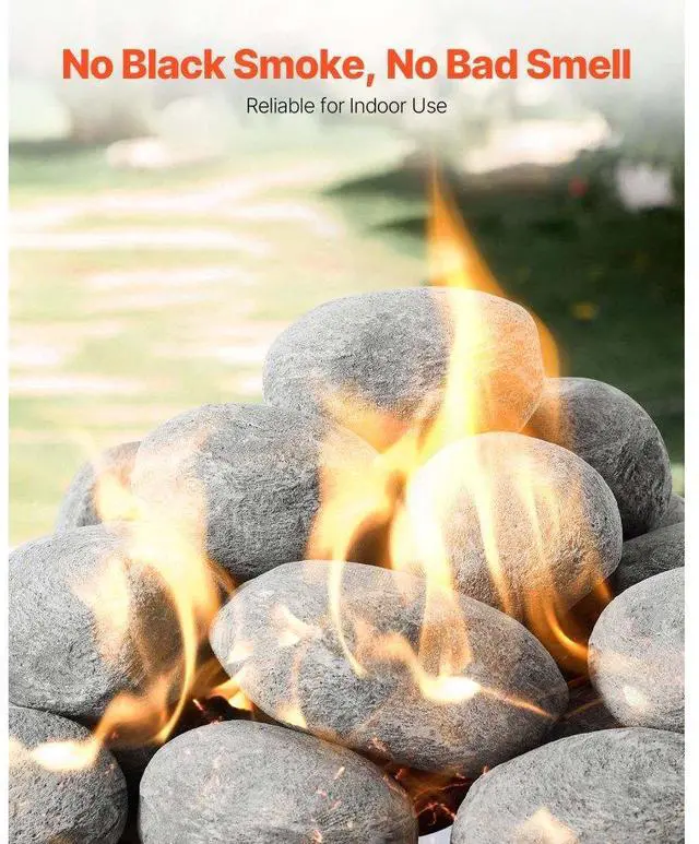 Alt view image 4 of 7 - 2-3 Inch 30 Pcs Ceramic Fire Pebble Stones Lava Rocks Reusable