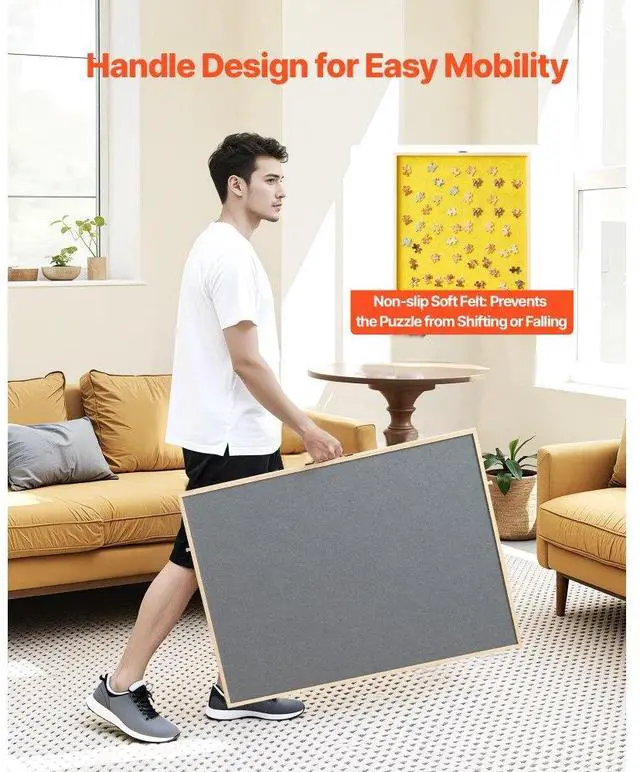 Alt view image 6 of 7 - 1500 Piece Puzzle Board with Drawer Cover Portable Wooden Jigsaw 34x25 in