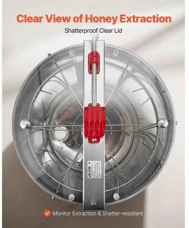 Alt view image 6 of 7 - Manual Honey Extractor 6 Frame Beekeeping Honeycomb Spinner Stainless Steel