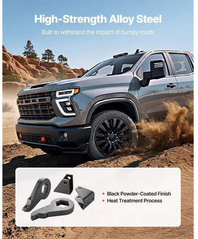 Alt view image 6 of 7 - 3 in Front Leveling Lift Kit for 2001-2010 Chevy Silverado GMC Sierra 3500