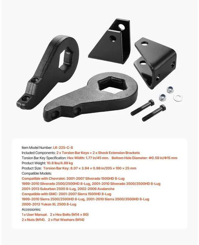 Alt view image 7 of 7 - 3 in Front Leveling Lift Kit for 2001-2010 Chevy Silverado GMC Sierra 3500