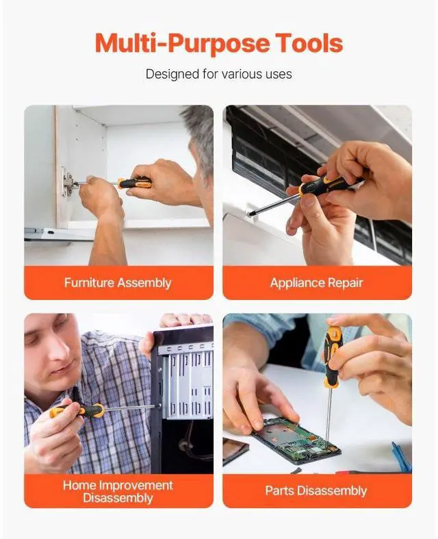 Alt view image 4 of 7 - 12-Piece Magnetic Screwdriver Set 5 Phillips 5 Flat Head Tips Magnetizer Tool