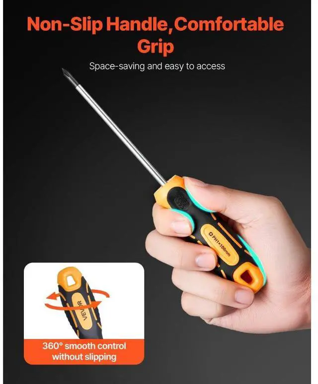 Alt view image 6 of 7 - 12-Piece Magnetic Screwdriver Set 5 Phillips 5 Flat Head Tips Magnetizer Tool