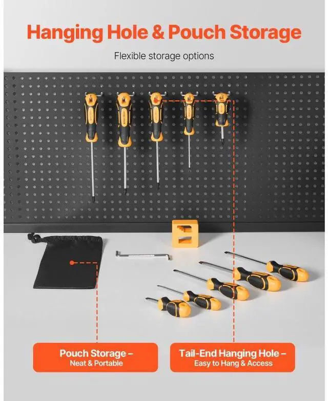 Alt view image 7 of 7 - 12-Piece Magnetic Screwdriver Set 5 Phillips 5 Flat Head Tips Magnetizer Tool