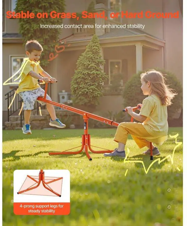 Alt view image 2 of 7 - VEVOR Kids Seesaw 100 lbs Capacity Swiveling 360 Degrees Rotating Teeter Totter