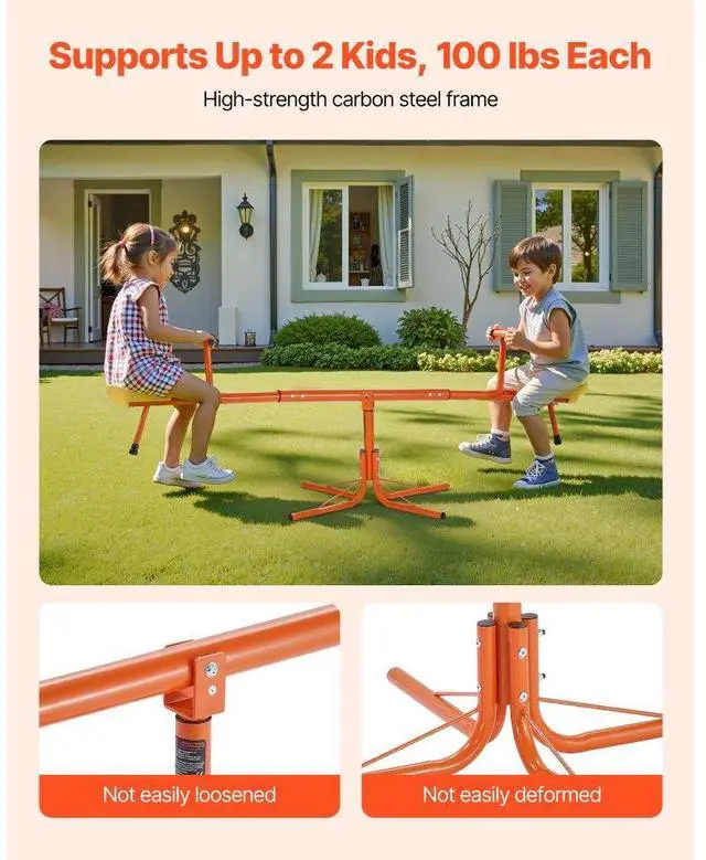 Alt view image 4 of 7 - VEVOR Kids Seesaw 100 lbs Capacity Swiveling 360 Degrees Rotating Teeter Totter