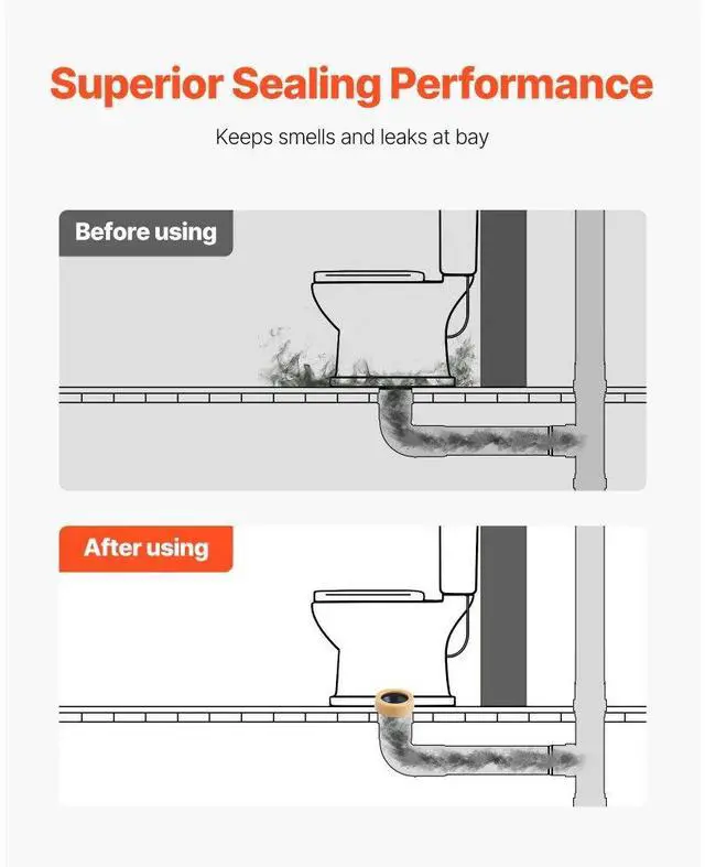 Alt view image 2 of 7 - Extra Thick Toilet Wax Ring Kit with Brass Bolts Fits 3-Inch/4-Inch Drain Pipes