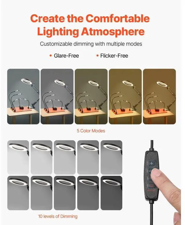 Alt view image 3 of 7 - Magnetic Helping Hands Soldering Station 3X LED Magnifying Lamp 5 Arms