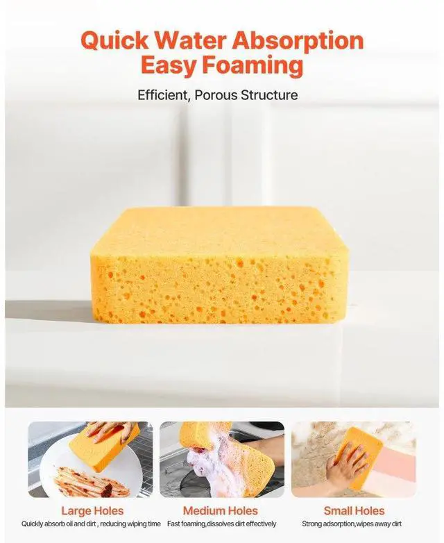 Alt view image 3 of 7 - 6 Pcs Cleaning Sponges Large Sponge with Thick Foam for Home Kitchen Bathroom