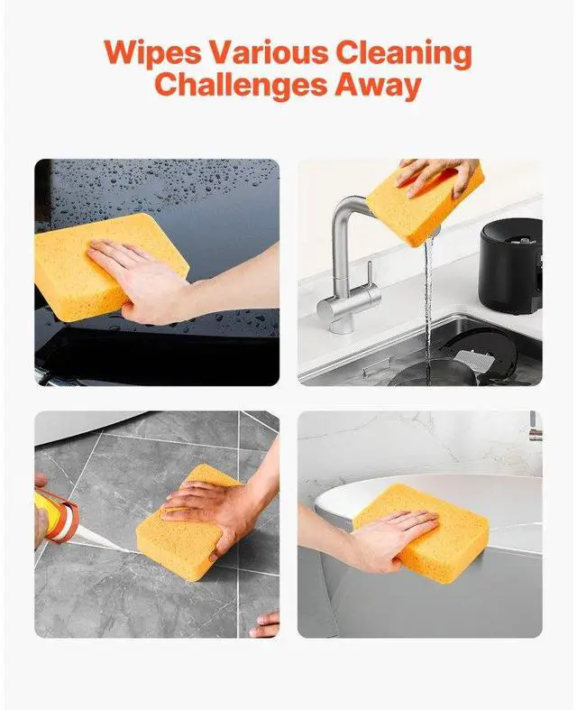 Alt view image 6 of 7 - 6 Pcs Cleaning Sponges Large Sponge with Thick Foam for Home Kitchen Bathroom