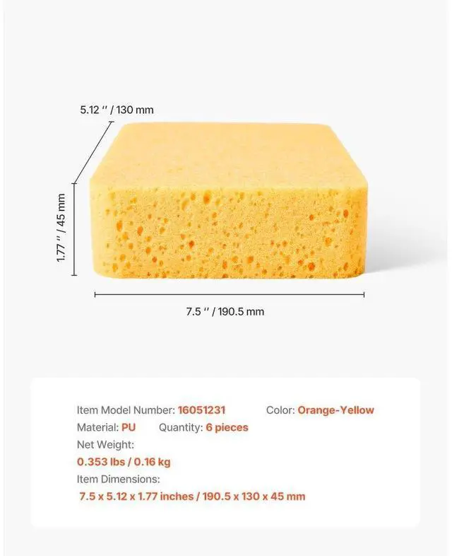 Alt view image 7 of 7 - 6 Pcs Cleaning Sponges Large Sponge with Thick Foam for Home Kitchen Bathroom