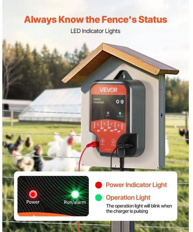 Alt view image 5 of 7 - Electric Fence Charger 10kV 2J AC DC Electric Fence Energizer 1.86 Miles Range
