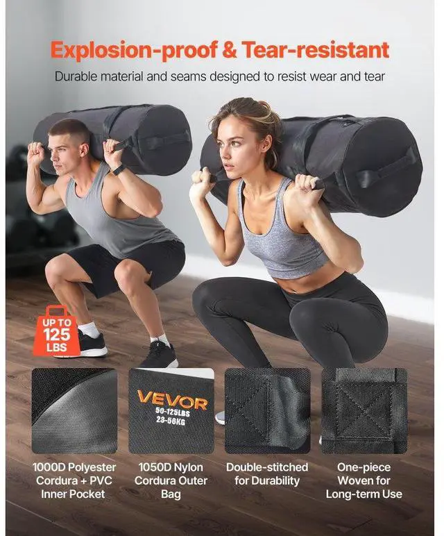 Alt view image 2 of 7 - Workout Sandbag Heavy Duty Fitness Bag for CrossFit & Weight Training 50-125lbs