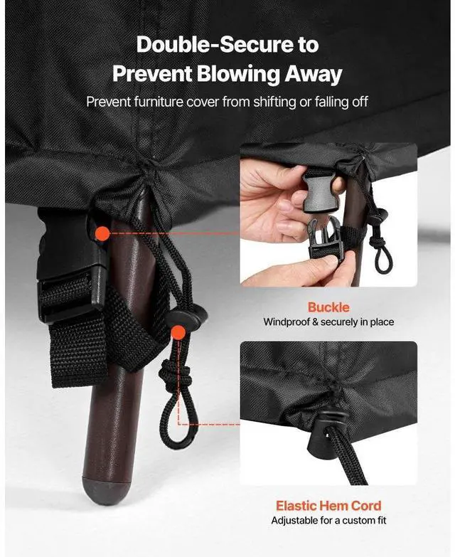 Alt view image 6 of 7 - Patio Outdoor Furniture Cover 420D Waterproof Table Chairs Sofa 88x62 inch